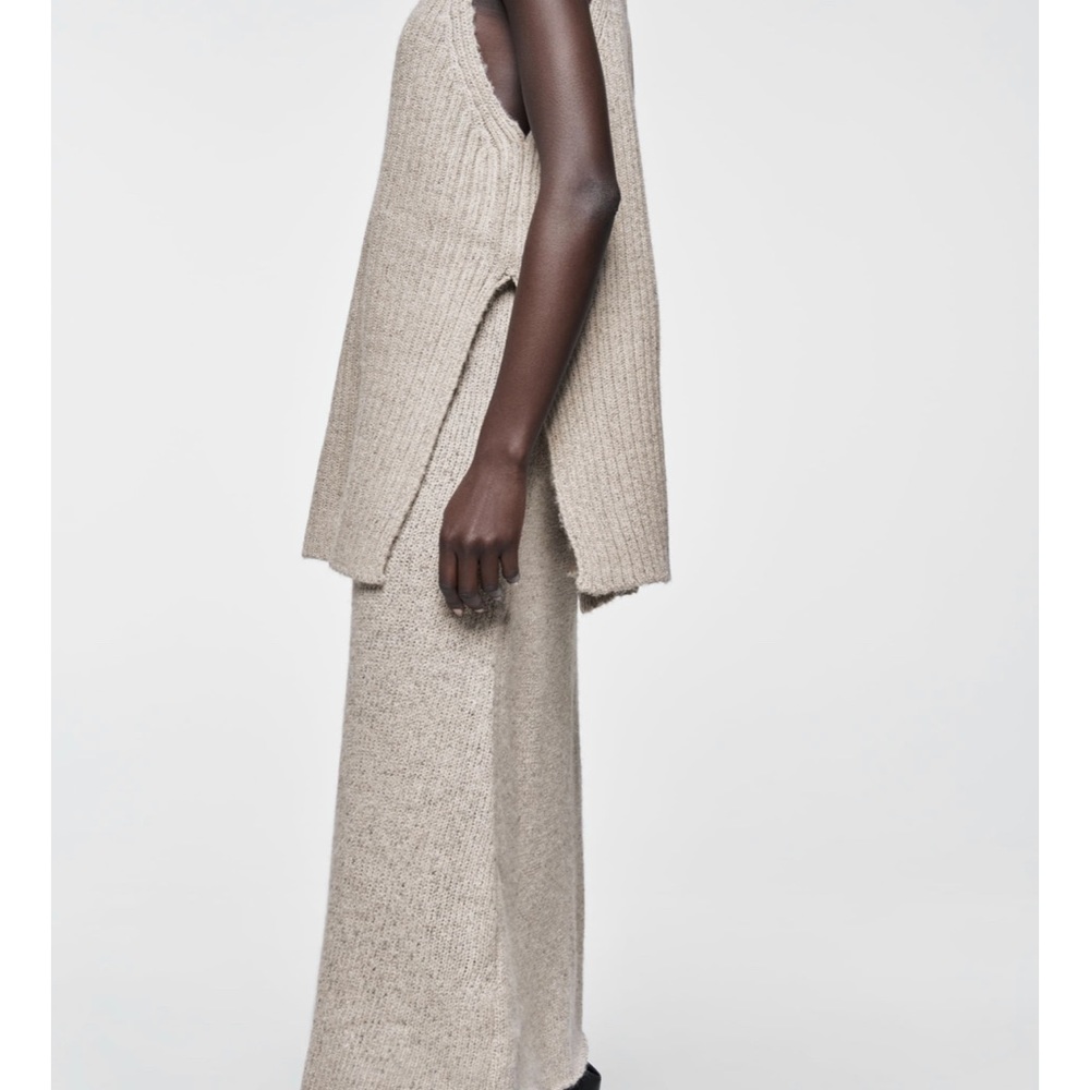 ZARA KNIT MIDI SKIRT SIZE S - Picture 3 of 9